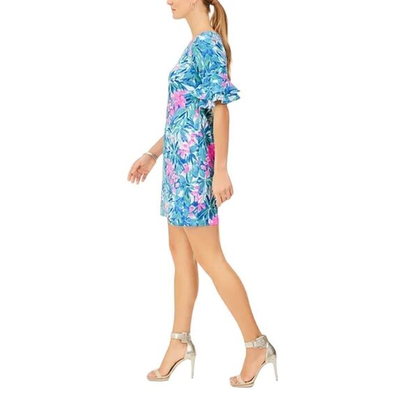 Papagallo Erika Ruffled Floral Print Shift Dress - Picture 5 of 8